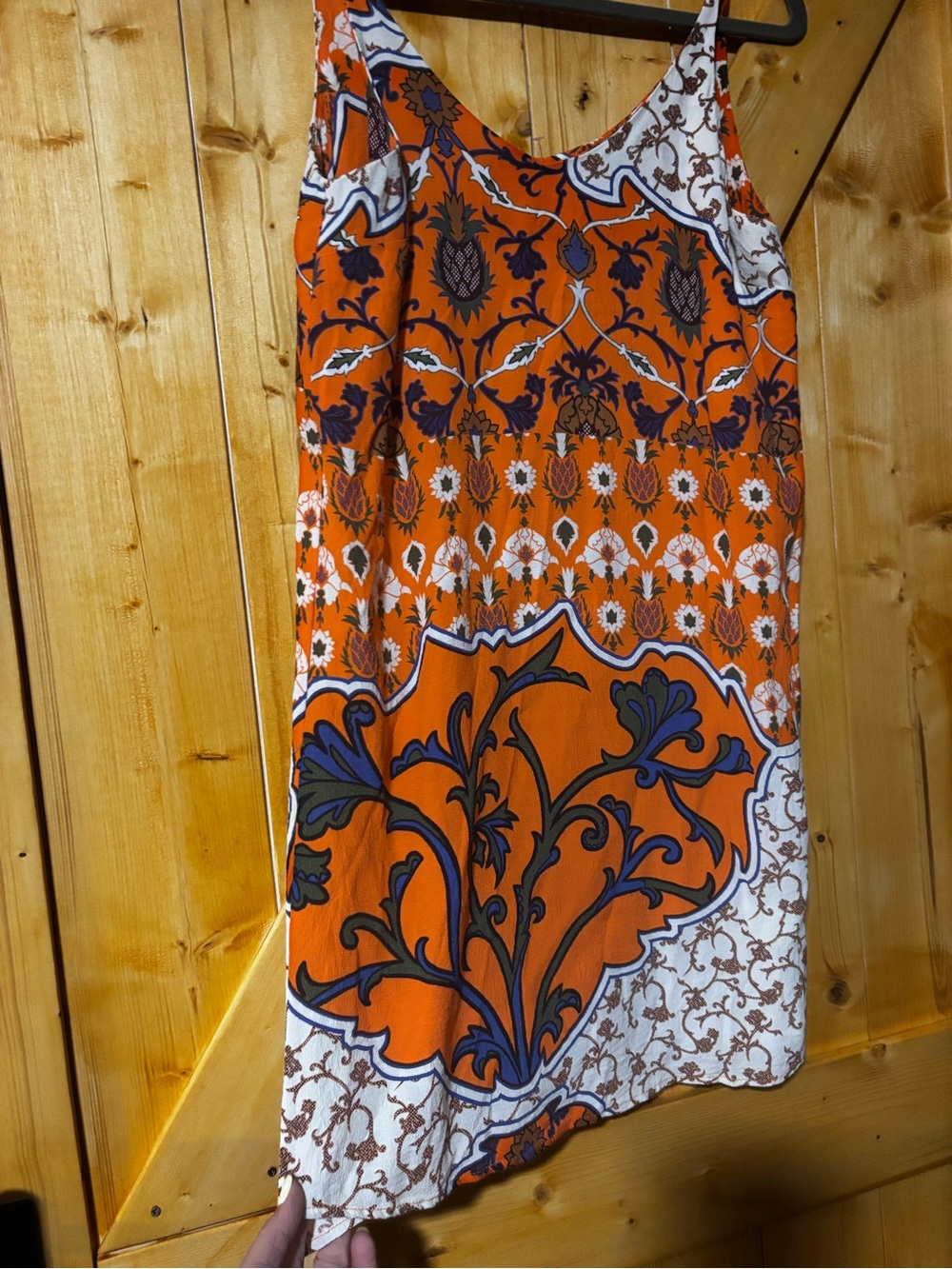 Topshop Orange Pineapple Floral Paisley Cami Mini Dress - Size 4
